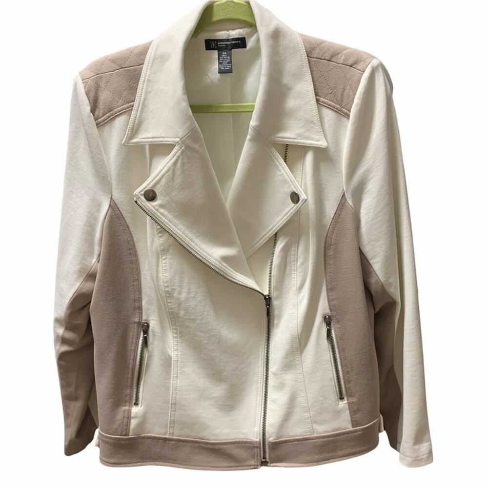 International concepts motorcycle side‎ zippered jacket. Woman’s Size 0X.